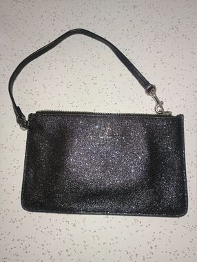 Coach Black Glitter Wristlet